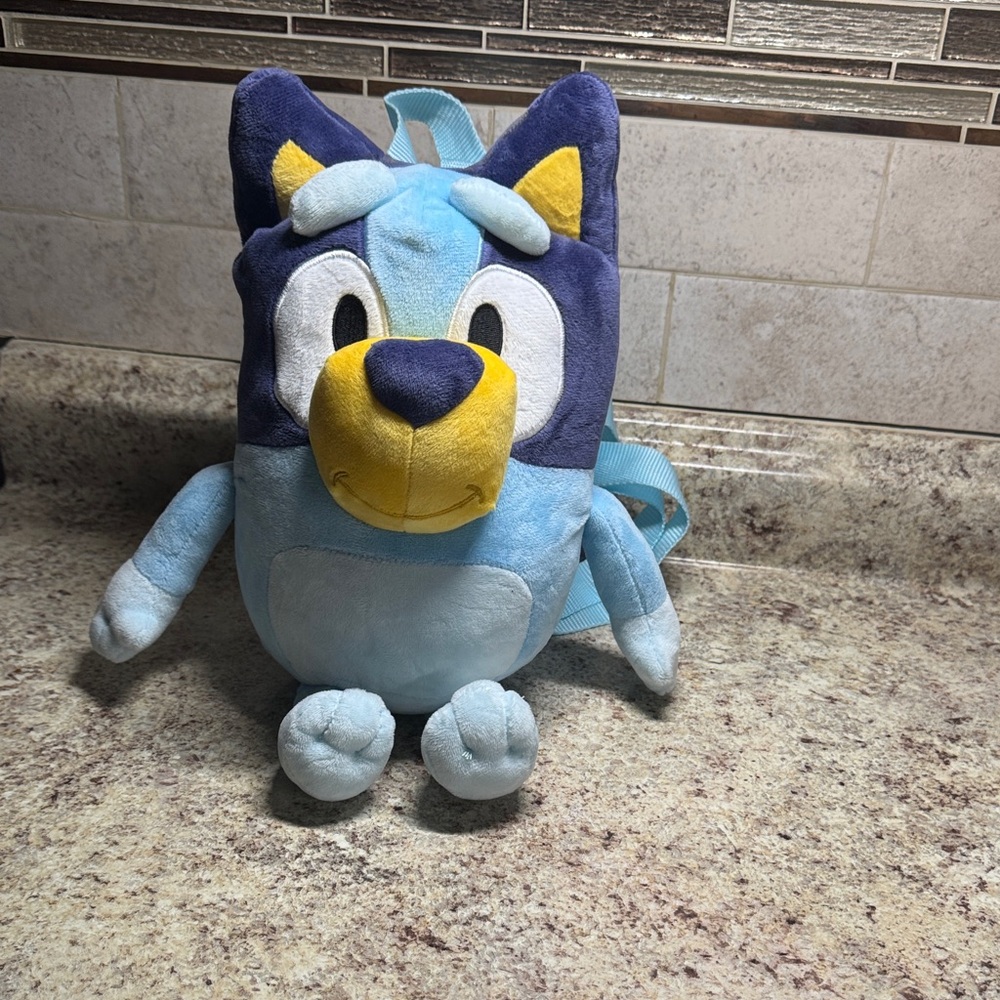 Bluey Blue and Yellow Plush Backpack